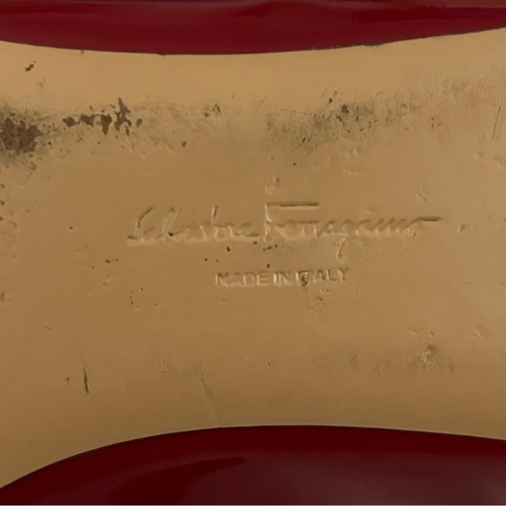 Salvatore Ferragamo cherry red bow ballet flats - Picture 3 of 8